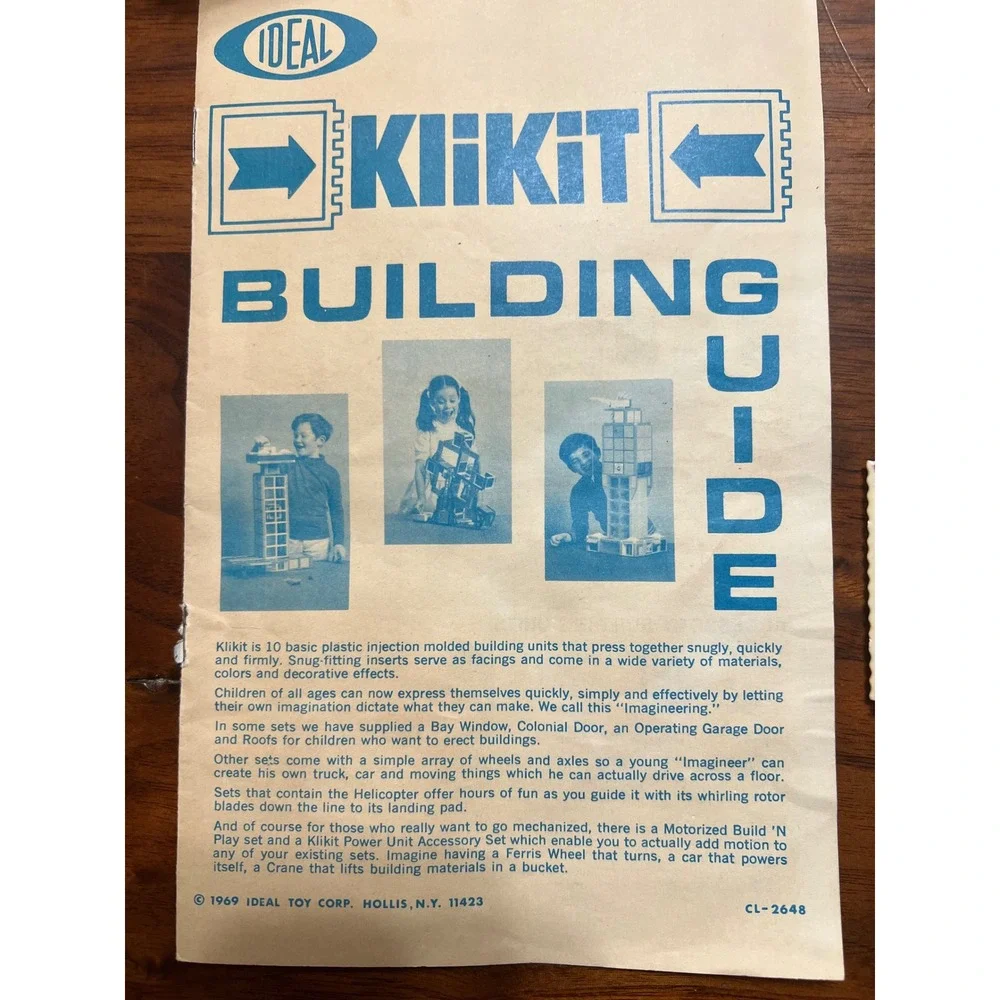 Ideal KliKit Basic Build n‎ Play Set Building Toy Vintage 1960s